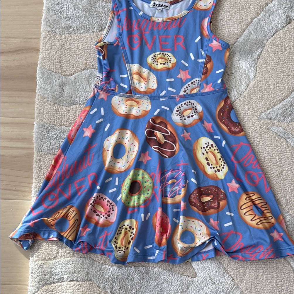 Blue Sleeveless Scoop Neck Fit And Flare Sundress